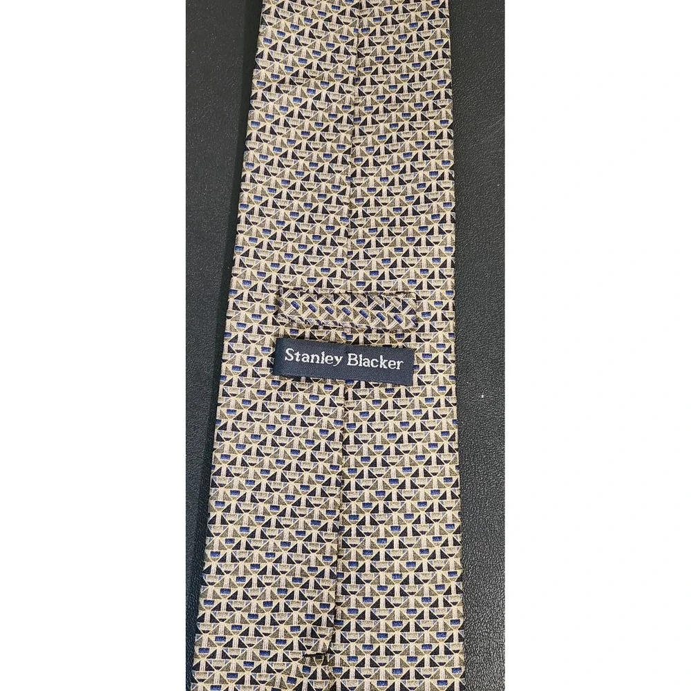 Stanley Blacker Men's Silk Tie Multicolor Geometric Diamond XL 59.5